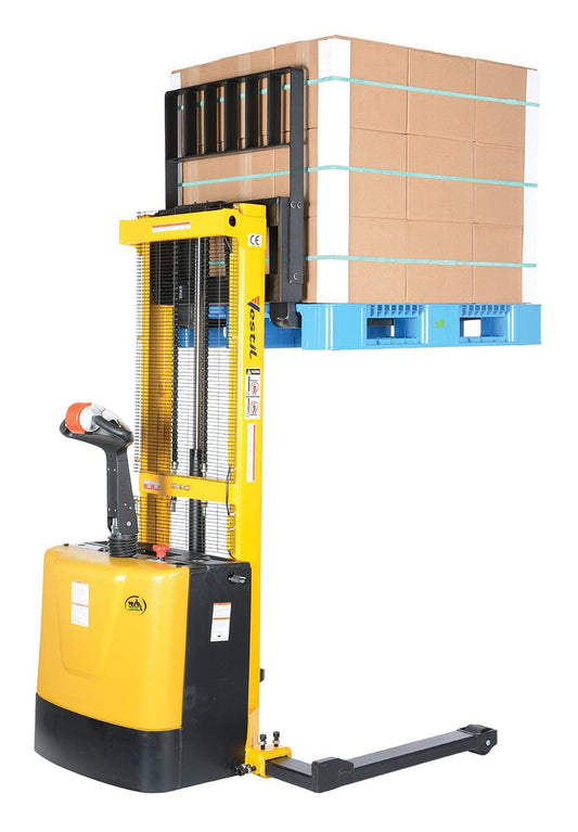 Centerline Dynamics Stackers Vestil Steel Adjustable Powered Lift Stacker 62 In. Raised Height 2,000 Lb. Capacity