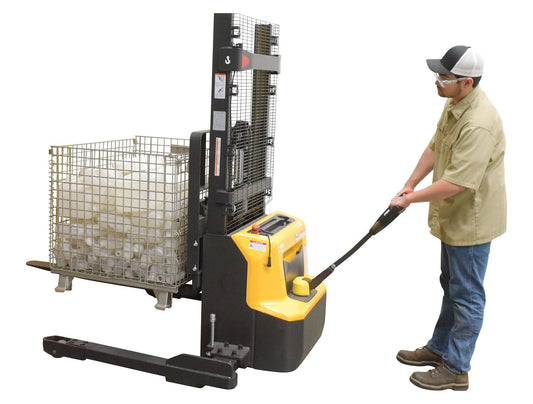 Centerline Dynamics Stackers Vestil Steel Adjustable Powered Lift Stacker 63 In. Raised Height 2,600 Lb. Capacity