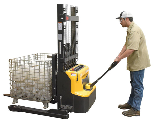 Centerline Dynamics Stackers Vestil Steel Adjustable Powered Lift Stacker 63 In. Raised Height 2,600 Lb. Capacity