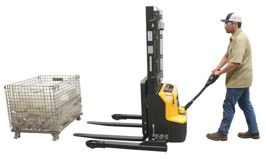 Centerline Dynamics Stackers Vestil Steel Adjustable Powered Lift Stacker 63 In. Raised Height 2,600 Lb. Capacity