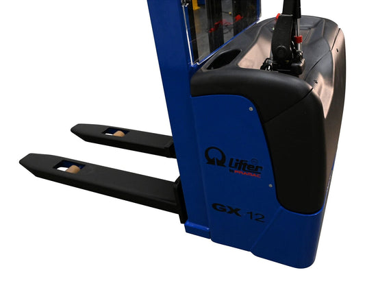 Centerline Dynamics Stackers Vestil Steel Pramac 12 Volt Battery Powered Fixed Fork Stacker 72 In. x 33-1/2 In. x 88-3/4 In. 2500 Lb. Capacity