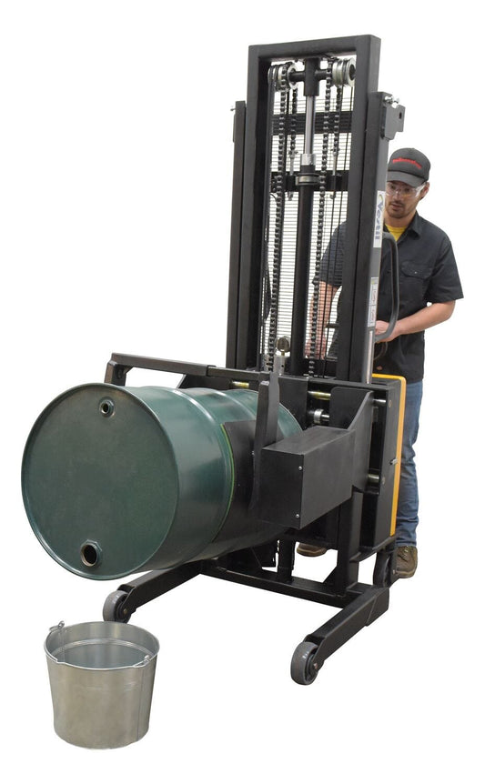 Centerline Dynamics Stackers Vestil Steel Semi Electric Drum Gripper/Rotator Stacker Accepts 16, 30, & 55 Gallon Steel Drums