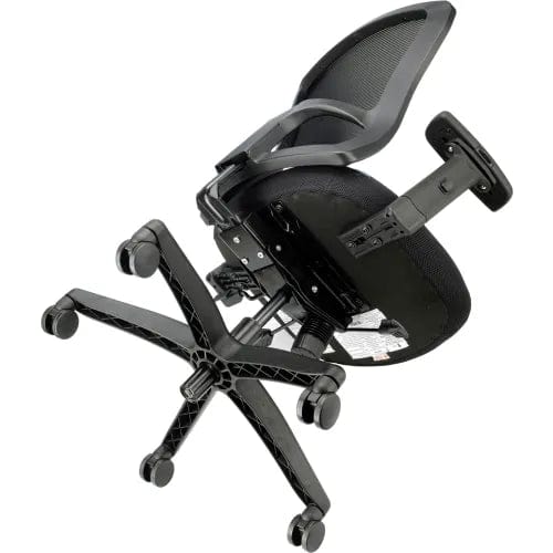 Centerline Dynamics Task & Desk Chairs 24 Hour Mesh Back Chair w/ Mid Back & Adjustable Arms, Fabric, Black