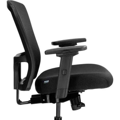 Centerline Dynamics Task & Desk Chairs 24 Hour Mesh Back Chair w/ Mid Back & Adjustable Arms, Fabric, Black