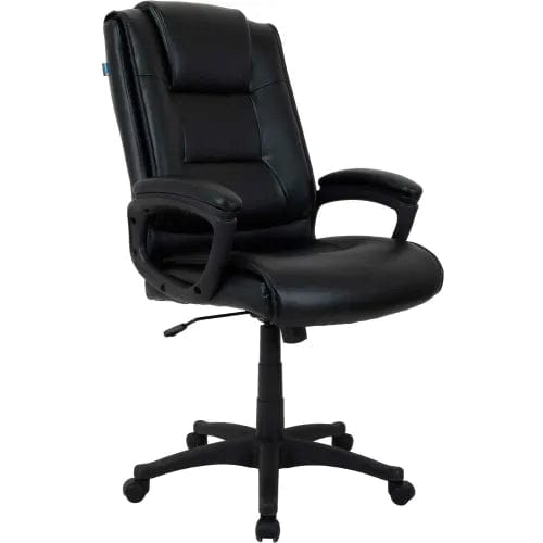 Centerline Dynamics Task & Desk Chairs Antimicrobial Bonded Leather Executive Office Chair With Arms, Black