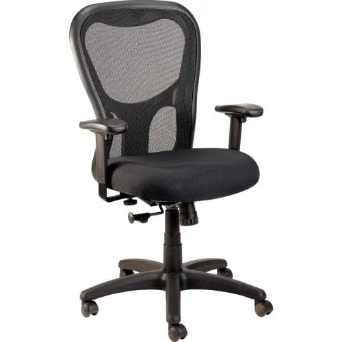 Centerline Dynamics Task & Desk Chairs Apollo Mesh Managers Chair with Arms - Fabric - Black