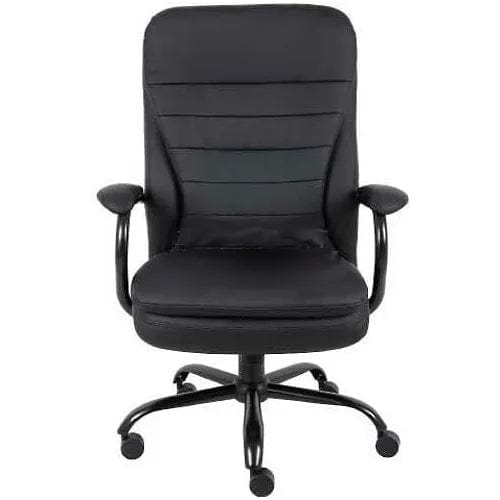 Centerline Dynamics Task & Desk Chairs Big & Tall Executive Chair With High Back & Fixed Arms, Synthetic Leather, Black