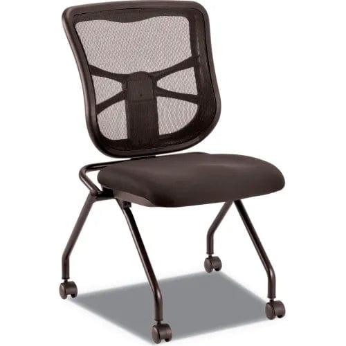 Centerline Dynamics Task & Desk Chairs Elusion Mesh Nesting Chairs, Black Seat/Black Back, Black Base, 2/Carton