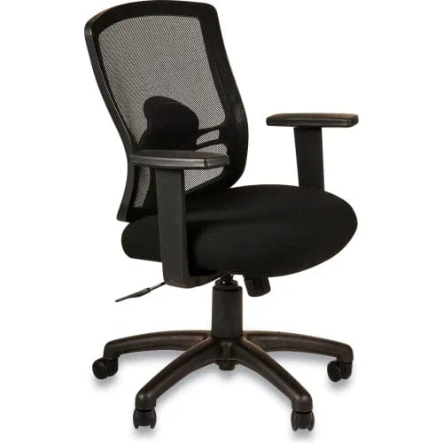 Centerline Dynamics Task & Desk Chairs Etros Series Mesh Mid-Back Petite Swivel/Tilt Chair, Supports Up To 275 Lbs, Black