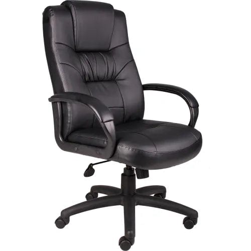 Centerline Dynamics Task & Desk Chairs Executive Office Chair with Arms - Synthetic Leather - High Back - Black