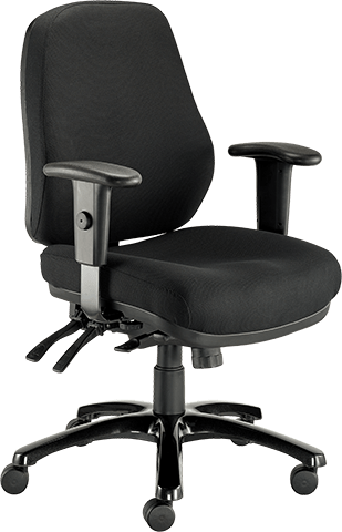 Centerline Dynamics Task & Desk Chairs Gray 24/7 Executive High Back Chair - Black Fabric