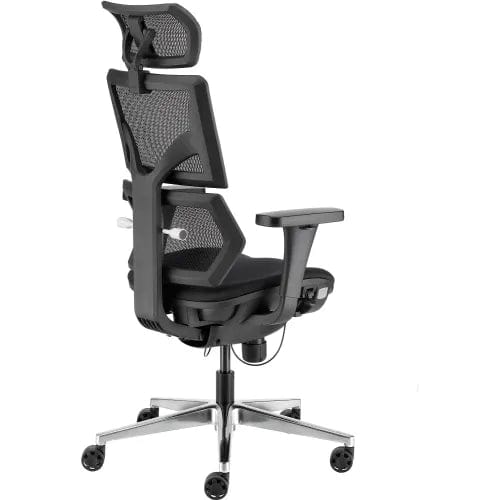 Centerline Dynamics Task & Desk Chairs Mesh Back Chair with Seat Slider & Headrest, Black