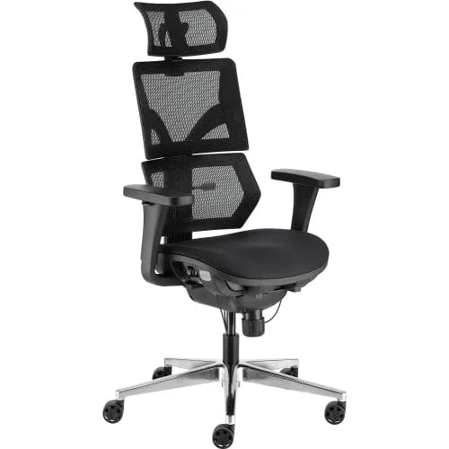 Centerline Dynamics Task & Desk Chairs Mesh Back Chair with Seat Slider & Headrest, Black