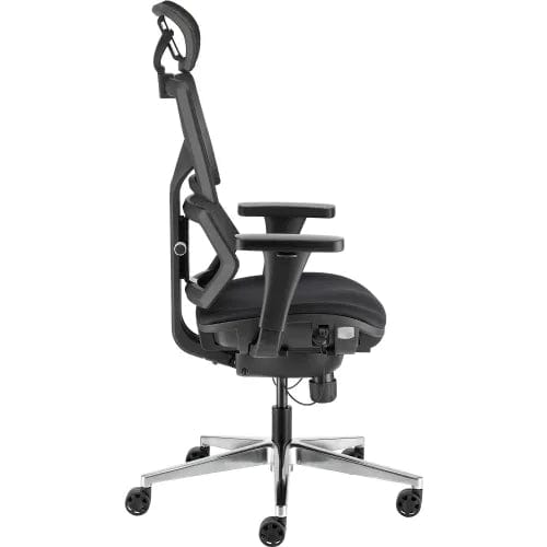 Centerline Dynamics Task & Desk Chairs Mesh Back Chair with Seat Slider & Headrest, Black