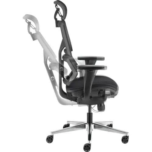 Centerline Dynamics Task & Desk Chairs Mesh Back Chair with Seat Slider & Headrest, Black