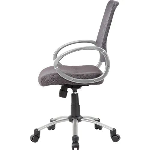 Centerline Dynamics Task & Desk Chairs Mesh Back Office Chair with Arms - Fabric - Mid Back - Charcoal