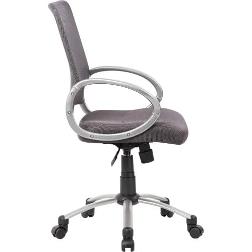 Centerline Dynamics Task & Desk Chairs Mesh Back Office Chair with Arms - Fabric - Mid Back - Charcoal