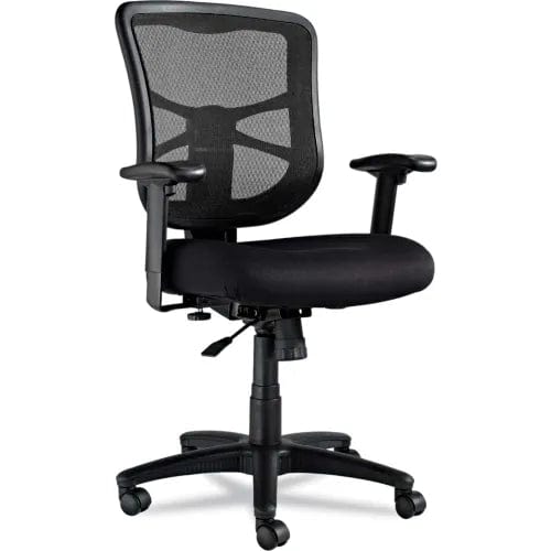 Centerline Dynamics Task & Desk Chairs Mesh Chair with Swivel/Tilt - Fabric - Mid Back - Black - Elusion Series