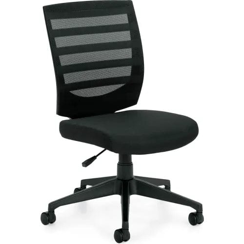 Centerline Dynamics Task & Desk Chairs Mesh Mid Back Task Chair - Armless - Black