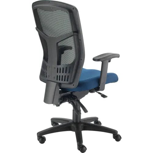 Centerline Dynamics Task & Desk Chairs Mesh Office Chair With High Back & Adjustable Arms, Fabric, Blue