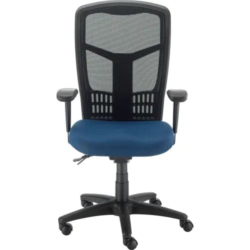 Centerline Dynamics Task & Desk Chairs Mesh Office Chair With High Back & Adjustable Arms, Fabric, Blue