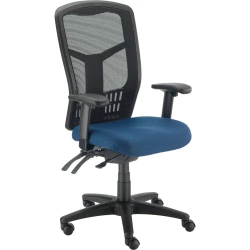 Centerline Dynamics Task & Desk Chairs Mesh Office Chair With High Back & Adjustable Arms, Fabric, Blue