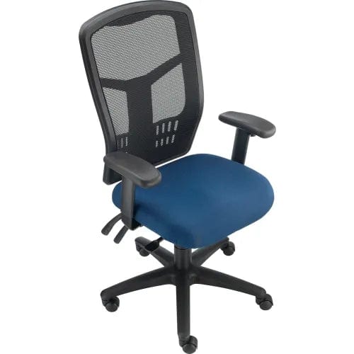 Centerline Dynamics Task & Desk Chairs Mesh Office Chair With High Back & Adjustable Arms, Fabric, Blue