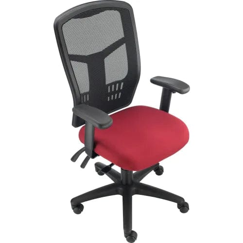 Centerline Dynamics Task & Desk Chairs Mesh Office Chair With High Back & Adjustable Arms, Fabric, Red