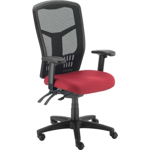 Centerline Dynamics Task & Desk Chairs Mesh Office Chair With High Back & Adjustable Arms, Fabric, Red