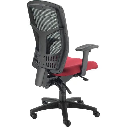 Centerline Dynamics Task & Desk Chairs Mesh Office Chair With High Back & Adjustable Arms, Fabric, Red