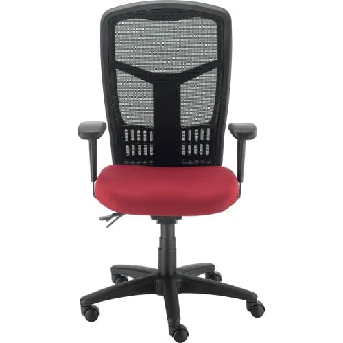 Centerline Dynamics Task & Desk Chairs Mesh Office Chair With High Back & Adjustable Arms, Fabric, Red