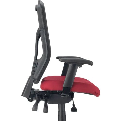 Centerline Dynamics Task & Desk Chairs Mesh Office Chair With High Back & Adjustable Arms, Fabric, Red