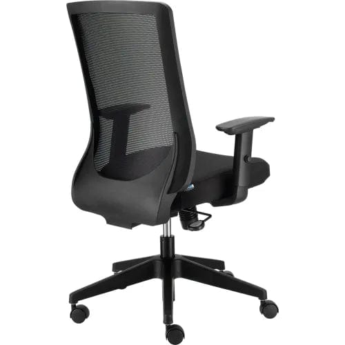 Centerline Dynamics Task & Desk Chairs Mesh Office Chair With Mid Back & Adjustable Arms, Fabric, Black