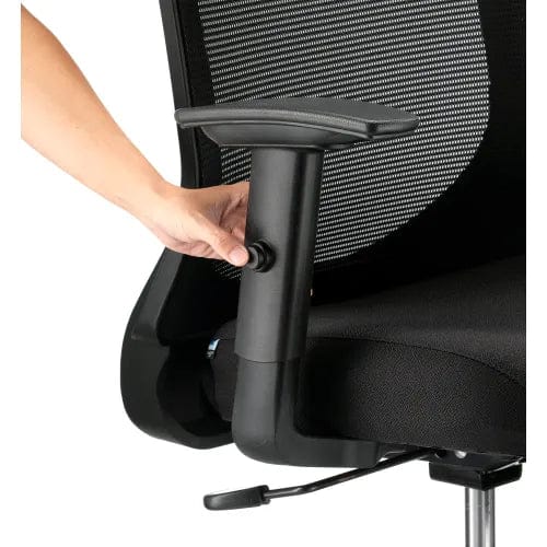 Centerline Dynamics Task & Desk Chairs Mesh Office Chair With Mid Back & Adjustable Arms, Fabric, Black