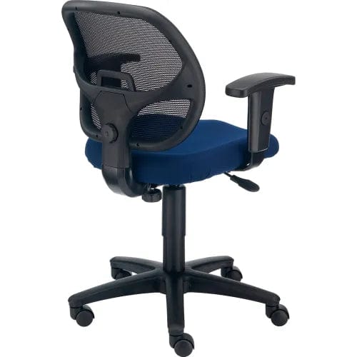 Centerline Dynamics Task & Desk Chairs Mesh Office Chair With Mid Back & Adjustable Arms, Fabric, Blue