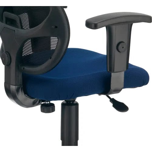 Centerline Dynamics Task & Desk Chairs Mesh Office Chair With Mid Back & Adjustable Arms, Fabric, Blue