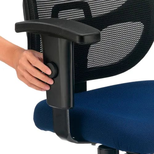 Centerline Dynamics Task & Desk Chairs Mesh Office Chair With Mid Back & Adjustable Arms, Fabric, Blue