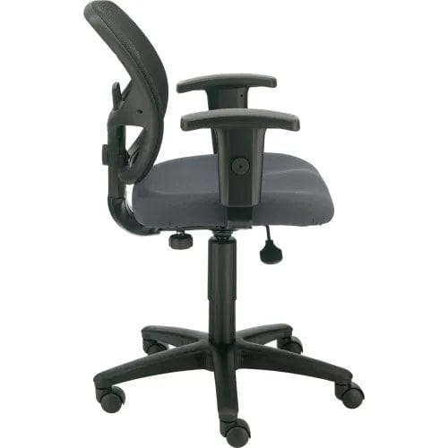 Centerline Dynamics Task & Desk Chairs Mesh Office Chair With Mid Back & Adjustable Arms, Fabric, Gray