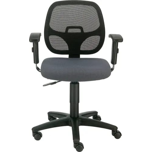 Centerline Dynamics Task & Desk Chairs Mesh Office Chair With Mid Back & Adjustable Arms, Fabric, Gray