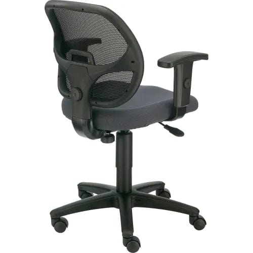 Centerline Dynamics Task & Desk Chairs Mesh Office Chair With Mid Back & Adjustable Arms, Fabric, Gray