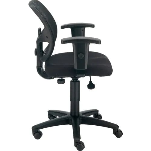 Centerline Dynamics Task & Desk Chairs Office Chair With Mid Back & Adjustable Arms, Black, Black