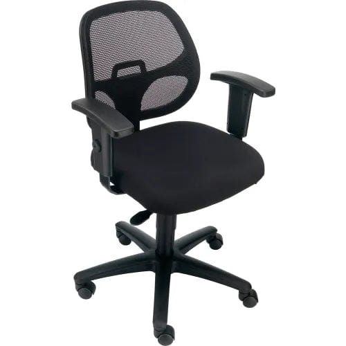 Centerline Dynamics Task & Desk Chairs Office Chair With Mid Back & Adjustable Arms, Black, Black