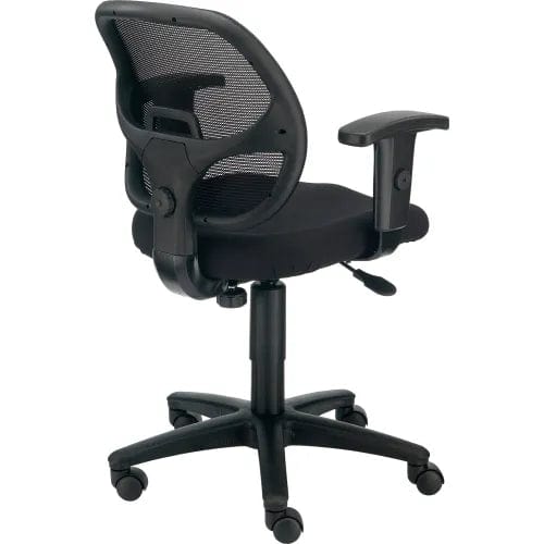 Centerline Dynamics Task & Desk Chairs Office Chair With Mid Back & Adjustable Arms, Black, Black