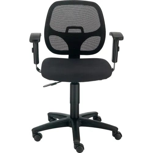 Centerline Dynamics Task & Desk Chairs Office Chair With Mid Back & Adjustable Arms, Black, Black