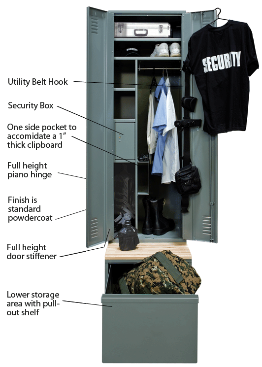 Centerline Dynamics TaskForce XP Lockers Hallowell TaskForceXP Emergency Response Locker, 24"W x 24"D x 72"H, 725 Dark Gray, Single Tier, Double Door with Base/Drawer, 1-Wide, All-Welded