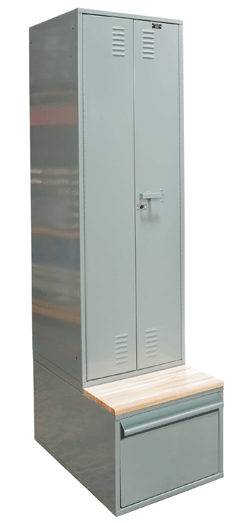 Centerline Dynamics TaskForce XP Lockers Hallowell TaskForceXP Emergency Response Locker, 24"W x 24"D x 72"H, 725 Dark Gray, Single Tier, Double Door with Base/Drawer, 1-Wide, All-Welded