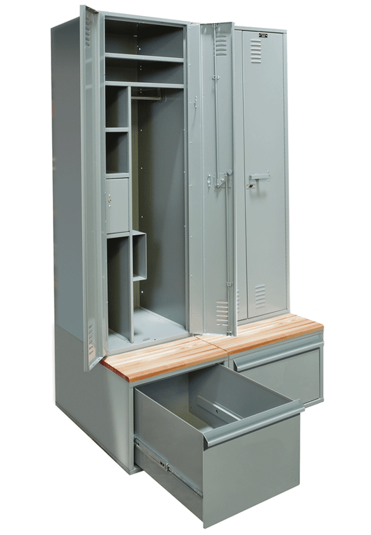 Centerline Dynamics TaskForce XP Lockers Hallowell TaskForceXP Emergency Response Locker, 24"W x 24"D x 72"H, 725 Dark Gray, Single Tier, Double Door with Base/Drawer, 1-Wide, All-Welded