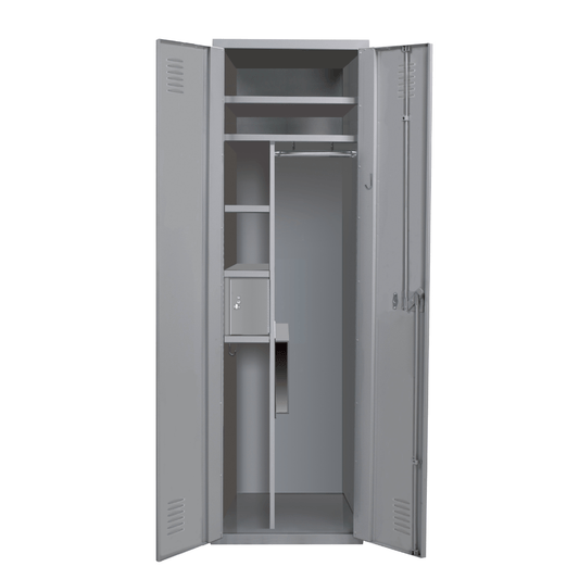 Centerline Dynamics TaskForce XP Lockers Without Base Drawer Hallowell TaskForceXP Emergency Response Locker, 24"W x 24"D x 72"H, 725 Dark Gray, Single Tier, Double Door with Base/Drawer, 1-Wide, All-Welded