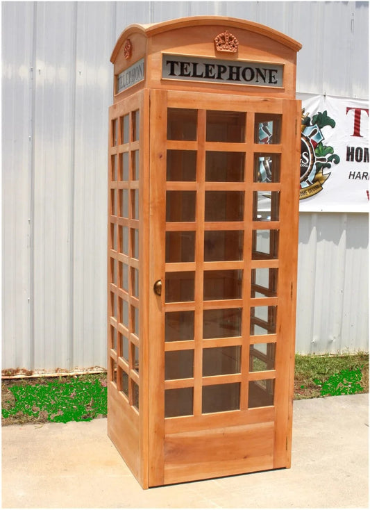 Centerline Dynamics Telephone Booth British Style Unfinished Wood Telephone Booth or Call Box