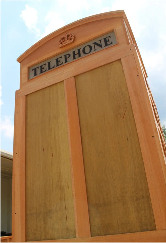 Centerline Dynamics Telephone Booth British Style Unfinished Wood Telephone Booth or Call Box